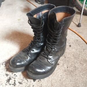 Corcoran 975 Black Leather Combat Boots Mens 8D